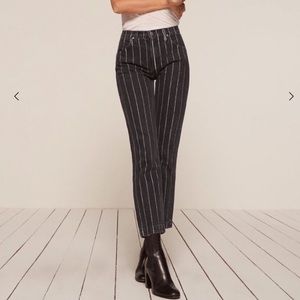 REFORMATION ROPER CROP STRAIGHT LEG JEAN BLACK